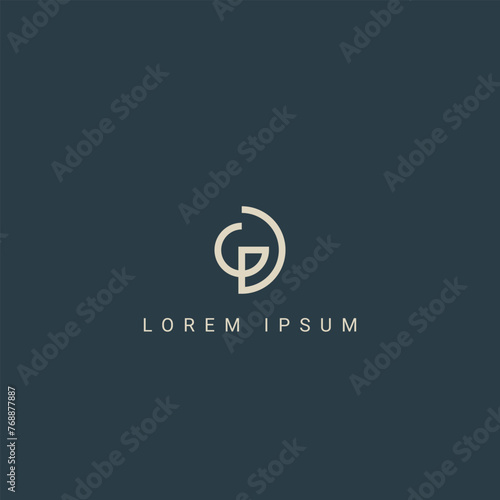 Abstract GD DG letter simple style logo design vector template