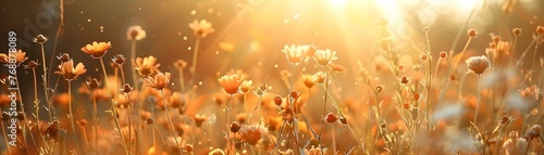 Lush Meadow Bathed in Warm Sunlight Celebrating the Longest Day of the Year During the Summer Solstice