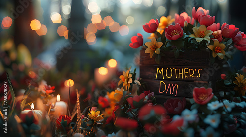 Mother's Day, Text of "Mother's Day". Generative Ai
