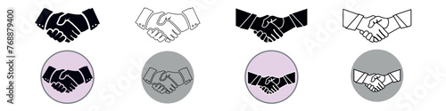 Handshake icon. Shake hands, agreement, good deal, partnership concepts. Vector