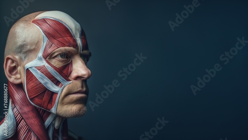 Orthopädie Muskulatur eines Kopfes in digitaler Darstellung photo