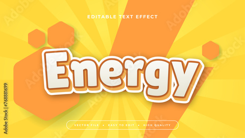 Orange yellow and white energy 3d editable text effect - font style