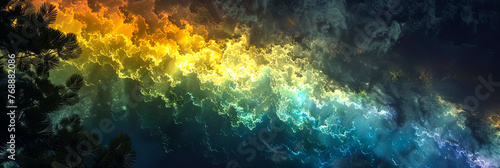 Regenbogen Farben. Neue Technologe in bunten Wellen. © shokokoart