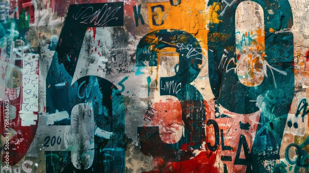 Fototapeta premium graffiti illustration of grungy noise concrete texture contemporary 