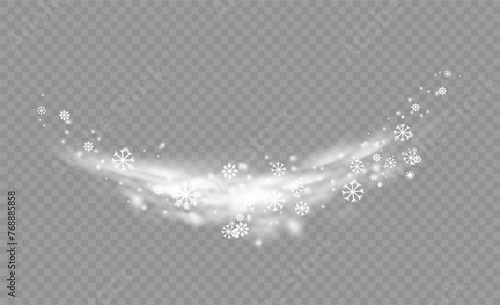 Snow and wind on a transparent background. White gradient decorative element.vector illustration. winter and snow with foggy. wind and fog.