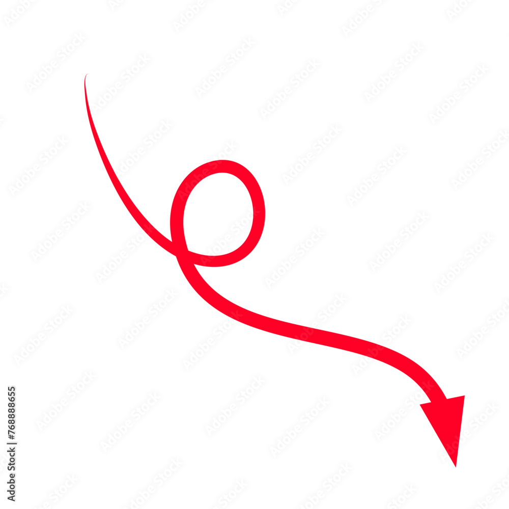 Red Curved Arrow Red Curved Arrow