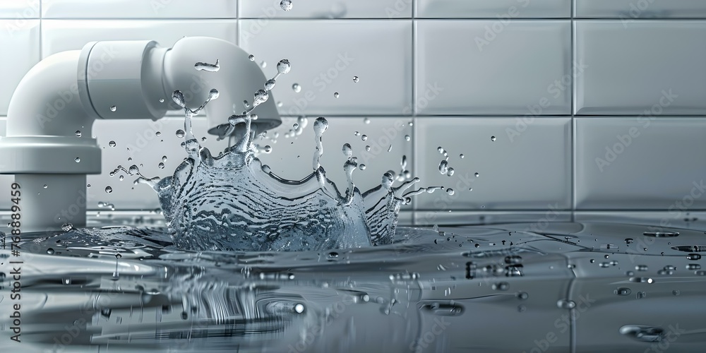 Leaking pipe under sink with water damage potential insurance claim