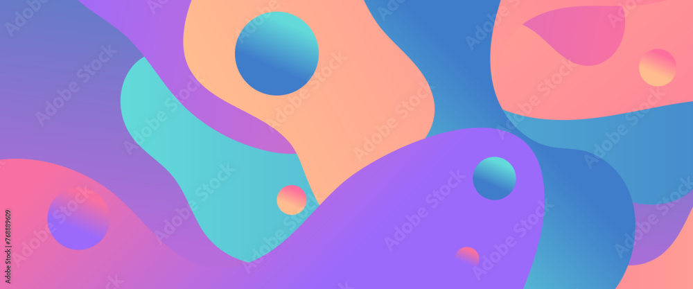 Naklejka premium Colorful vector abstract wavy simple gradient banner with modern design. Vector design layout for presentations, flyers, posters, background, annual report, invitations
