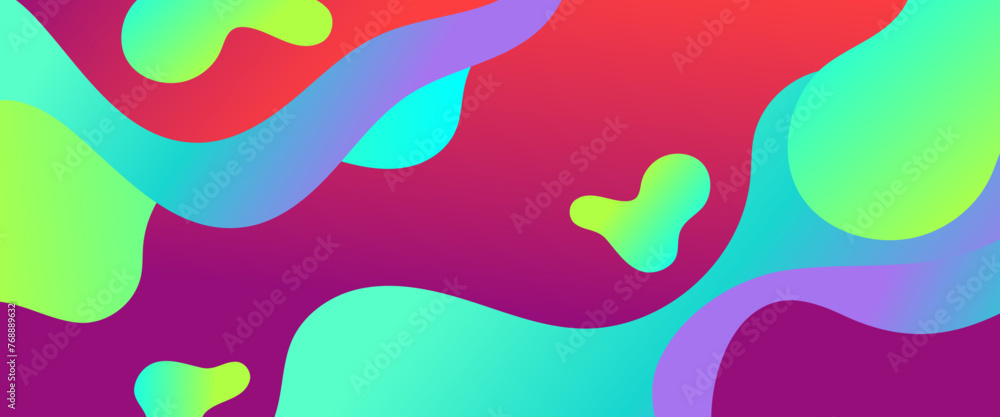Colorful simple abstract gradient banner with wave and liquid shape. Vector design layout for presentations, flyers, posters, background, annual report, invitations