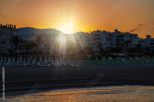 Beautiful sunrise scene on ...