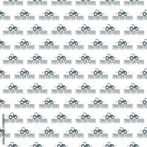 Tractor pattern repeat seamless isolated on white background