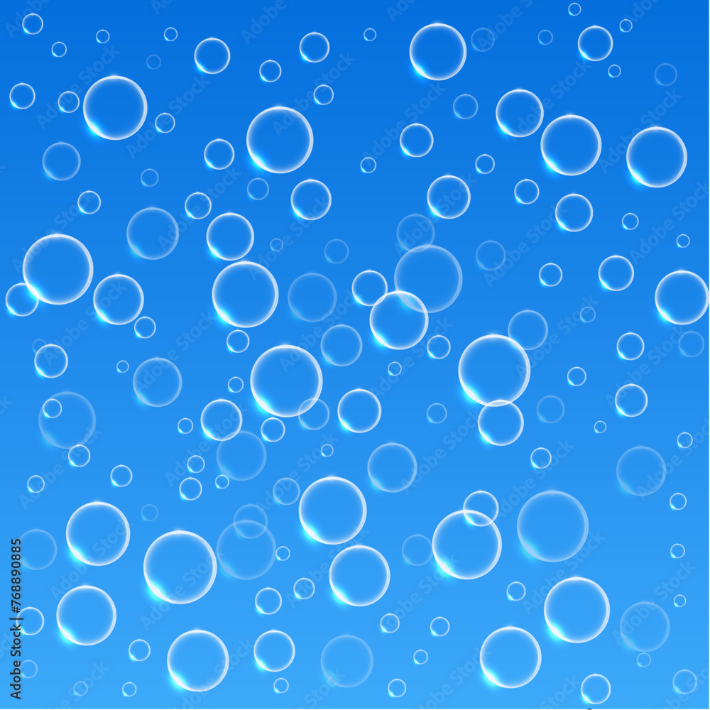Background with transparent bubbles. Vector illustration