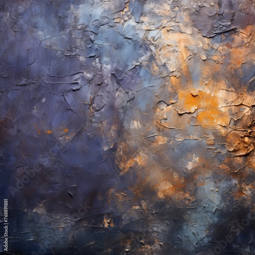 Blue and orange abstract painting