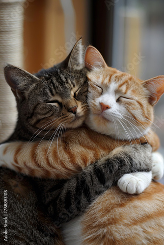 Love among cats, they are always inseparable 