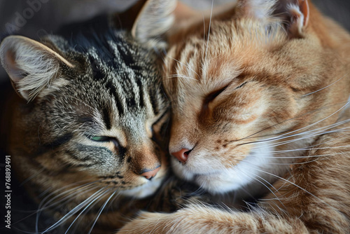 Love among cats, they are always inseparable

