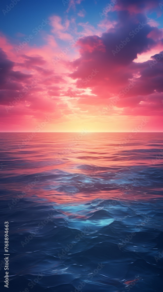 Fototapeta premium Tranquil evening over a vast body of water