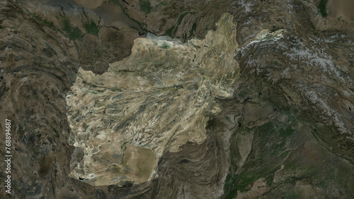 Afghanistan highlighted. High-res satellite map