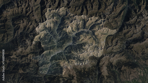 Andorra highlighted. High-res satellite map