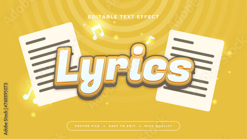 Orange brown and white lyrics 3d editable text effect - font style
