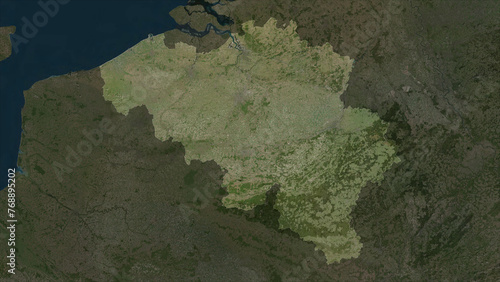 Belgium highlighted. High-res satellite map photo