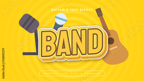 Brown gray grey and yellow band 3d editable text effect - font style
