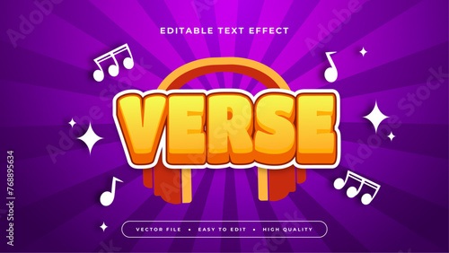 Orange white and purple violet verse 3d editable text effect - font style