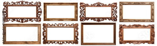 Set of wooden rectangular frames, cut out photo