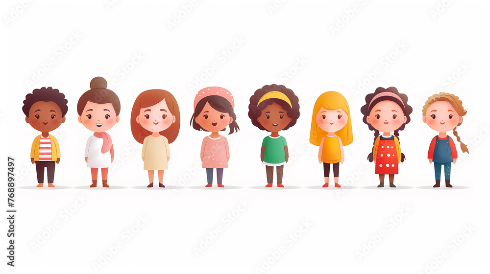 Happy Children's Day card, Children of different ethnicities, illustration. Diverse cartoon children with space for text. Happy Children's Day card, Children of different ethnicities, illustration. Diverse cartoon children with space for text.