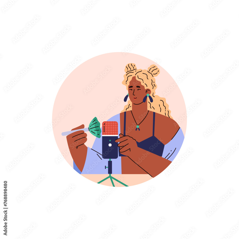 An vector icon for creating content for relaxation ASMR in a flat style An vector icon for creating content for relaxation ASMR in a flat style