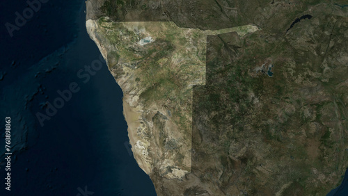 Canvas Print Namibia highlighted. High-res satellite map