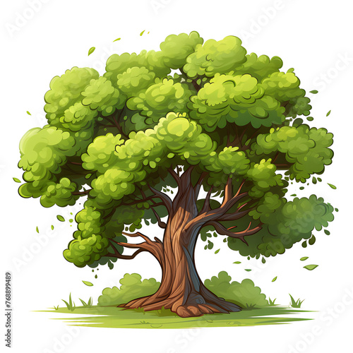 tree summer watercolor vector transparent background