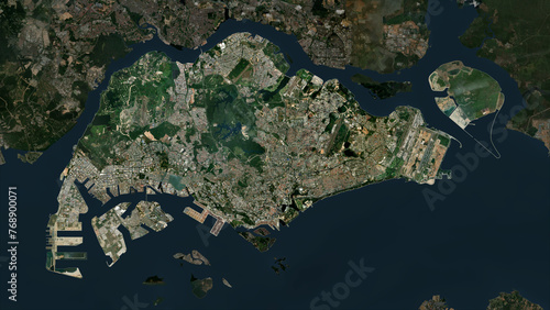 Singapore highlighted. High-res satellite map photo