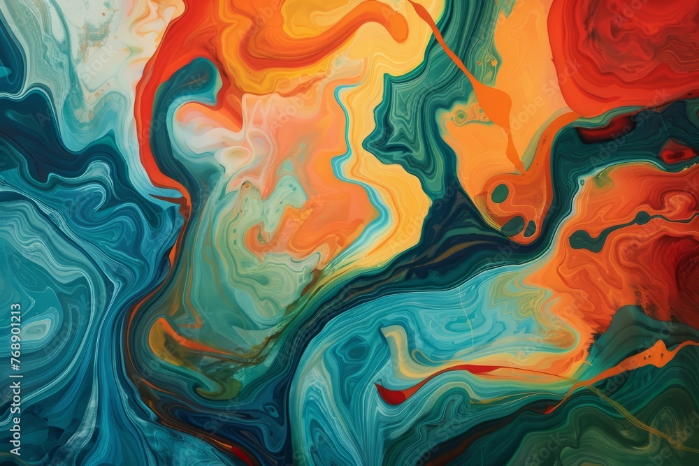 Abstract Mental Landscape: Fluid Art Expressing the Complexity of Emotions