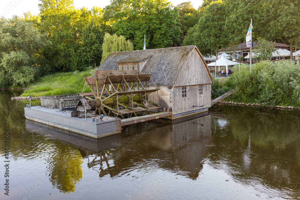 Die Schiffmühle an der Weser bei Minden, Deutschland