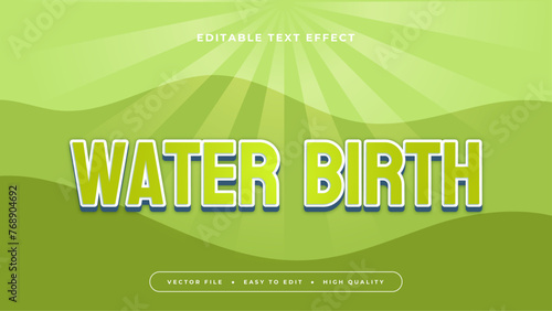 Blue green and white water birth 3d editable text effect - font style