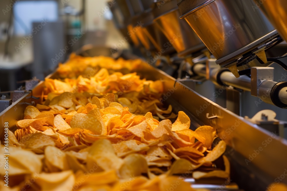 conveyor belt moving chips into a flavoring drum conveyor belt moving chips into a flavoring drum