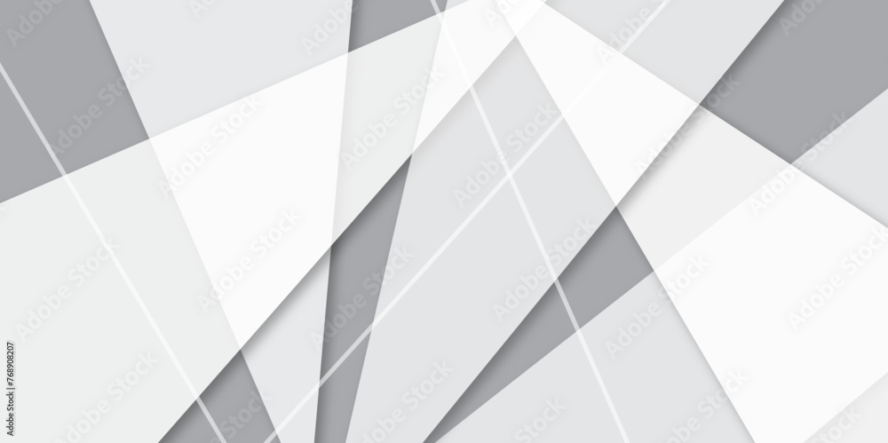 Obraz premium Trendy geometric triangle pattern shape background. White and gray color geometric style, lines and corners. Polygon background pattern polygonal black and white wallpaper gray. Decorative web layout 