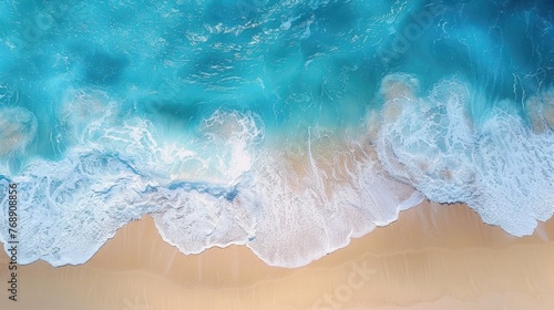 Coast as a background from top view. Turquoise water background from top view. Summer seascape from air. Travel - image