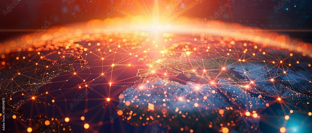 Obraz premium Interconnected vibrancy of global finance