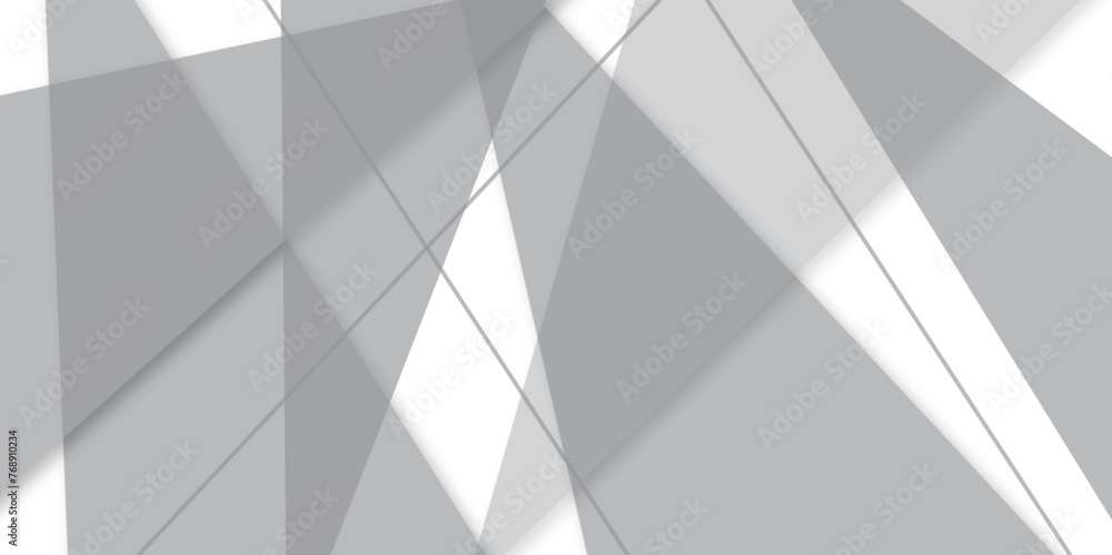 Fototapeta premium Trendy geometric triangle pattern shape background. White and gray color geometric style, lines and corners. Polygon background pattern polygonal black and white wallpaper gray. Decorative web layout 