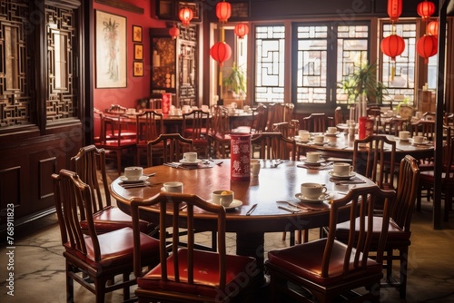 Ornate Traditional Chinese Restaurant Interior