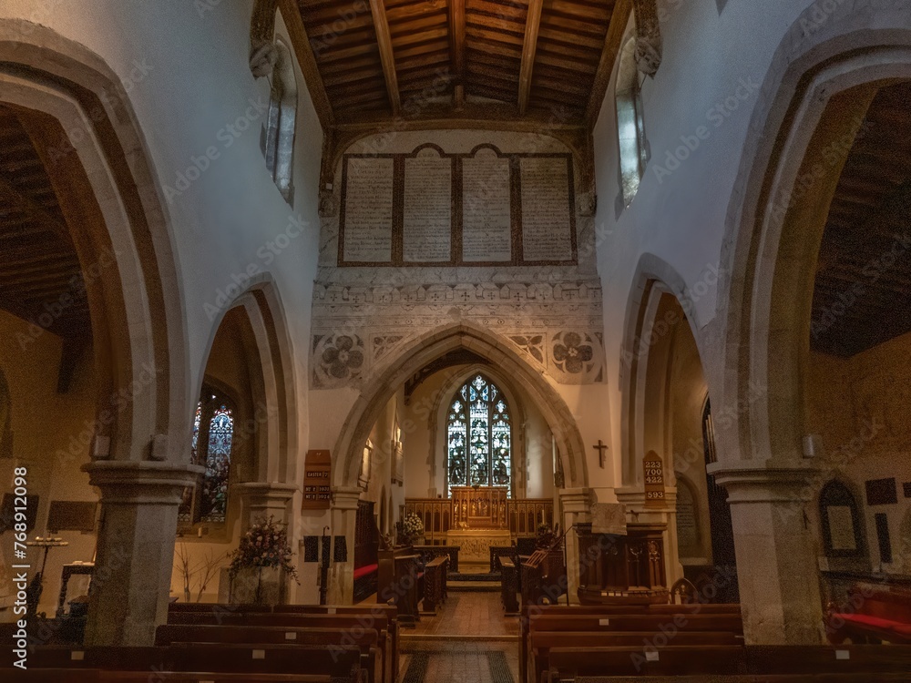 The interior of Chalfont St Giles Church Buckinghamshire England