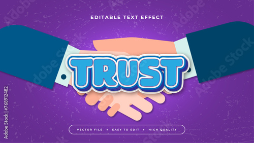 Blue white and purple violet trust 3d editable text effect - font style
