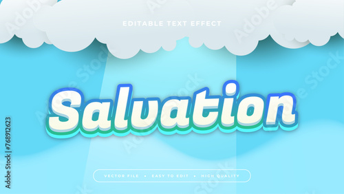 Blue white and green salvation 3d editable text effect - font style
