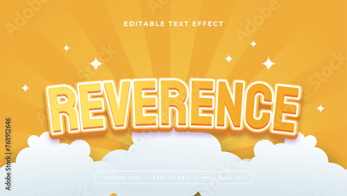 Yellow orange and white reverence 3d editable text effect - font style