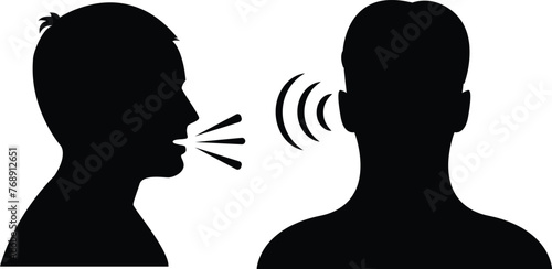 Speak and listen vector icon
