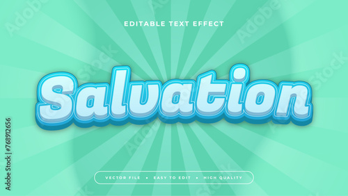 Green blue and white salvation 3d editable text effect - font style