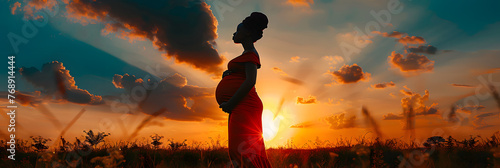  beautiful pregnant nigerian woman standing in front 