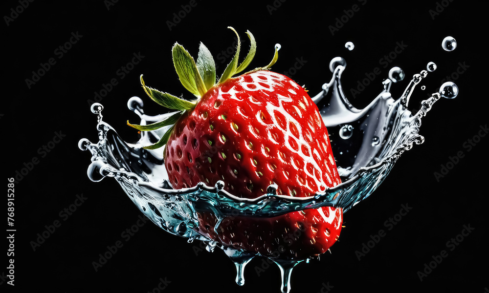 AI Evolution: Generative Art Explores the Sweetness of Strawberries. - obrazy, fototapety, plakaty 