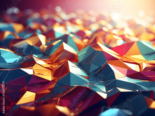 Shiny, sparkling, low-poly, hi-tech abstract background design.